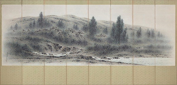 이상범, 산고수장(山高水長), 1966, 종이에 수묵채색, 208×426cm, 국립현대미술관 이건희컬렉션